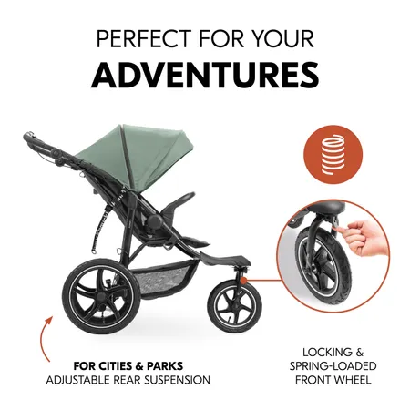 With XL pneumatic wheels and suspension