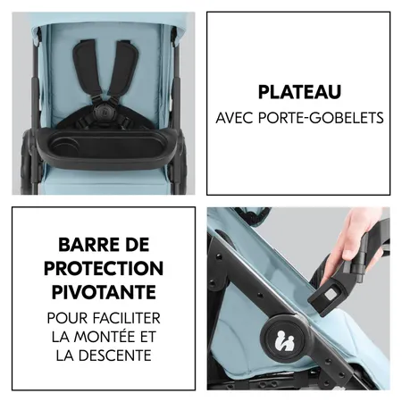 Barre de protection pivotante avec plateau repas