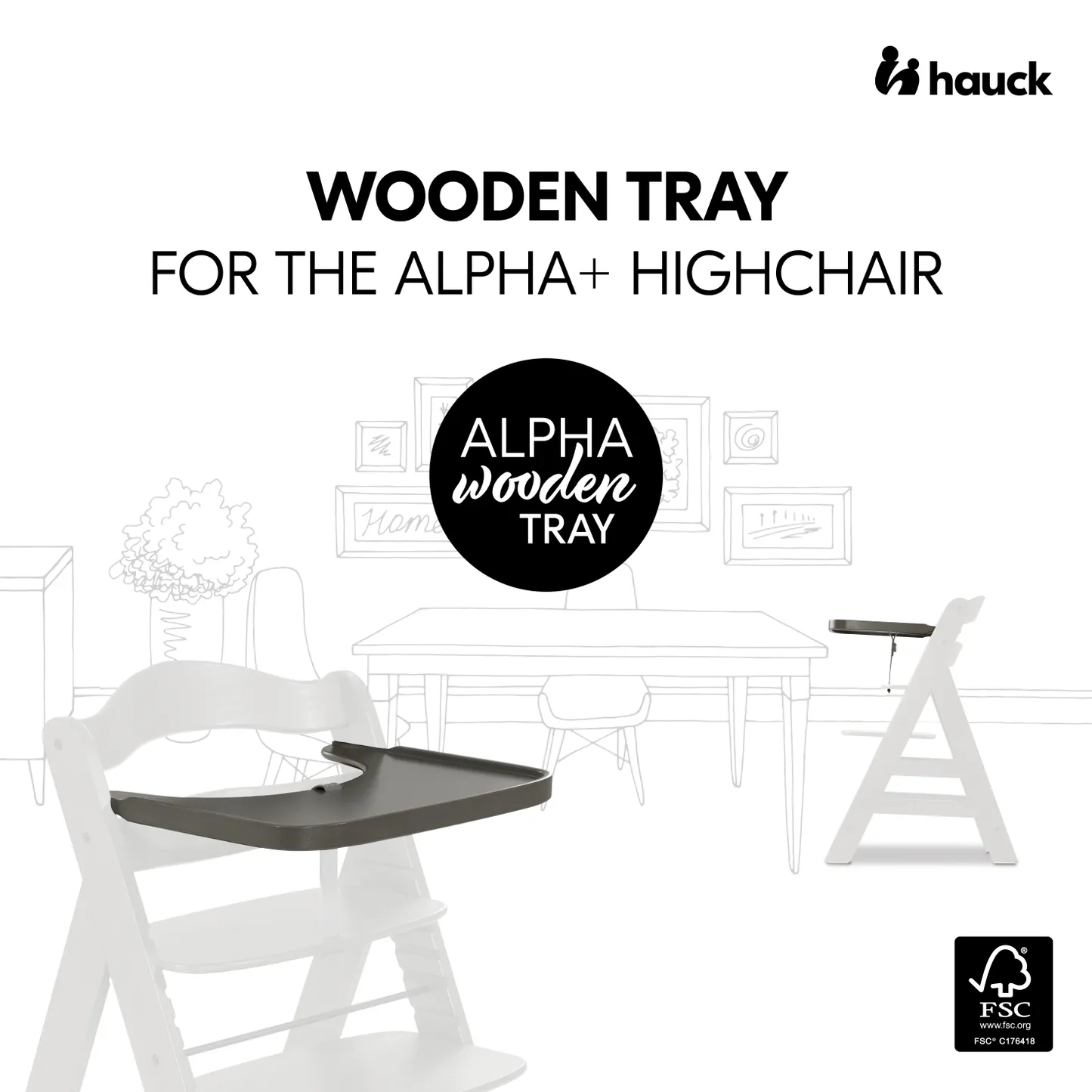 Alpha Wooden Tray