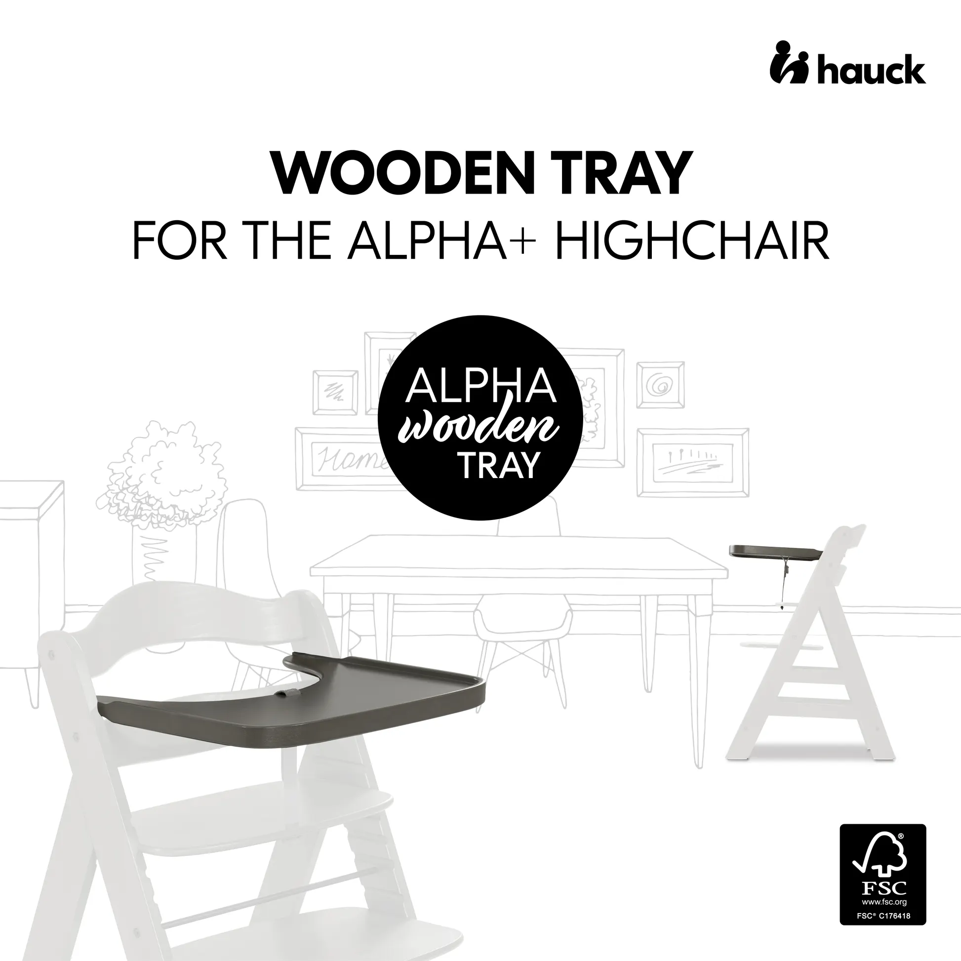 Alpha Wooden Tray
