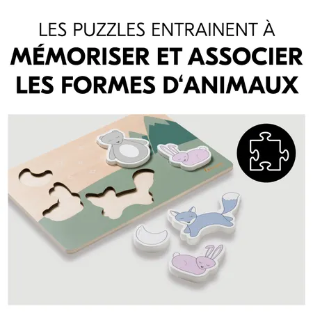 Les puzzles apprennent à reconnaître les animaux