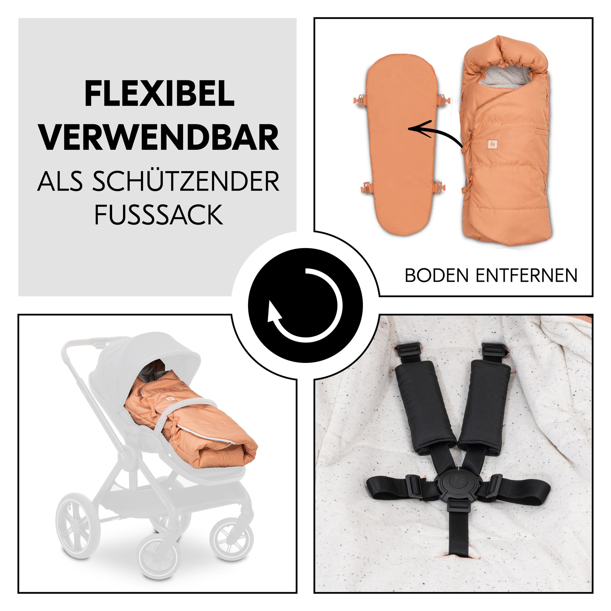 Flexibel verwendbar als schützender Fußsack 