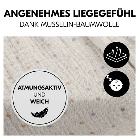 Angenehmes Liegegefühl dank weichem Musselin