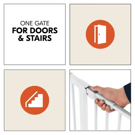 Pressure fit gate for doors and stairs of 84-89 cm