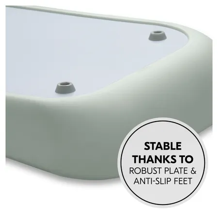 Stable thanks to robust plate and anti-slip feet
