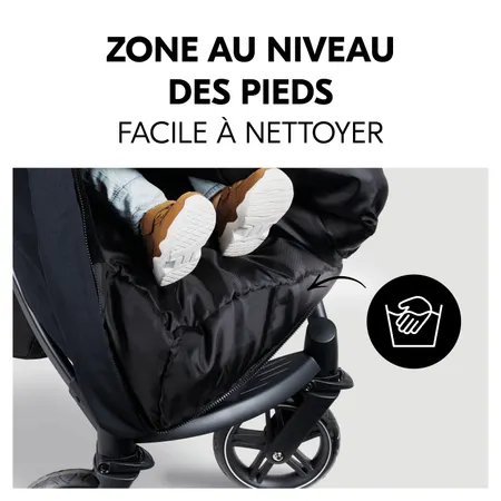Zone pour les pieds facile à nettoyer