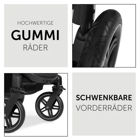 Auf jedem Untergrund sicher dank Gummirädern