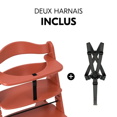 Sécurité accrue grâce aux harnais inclus