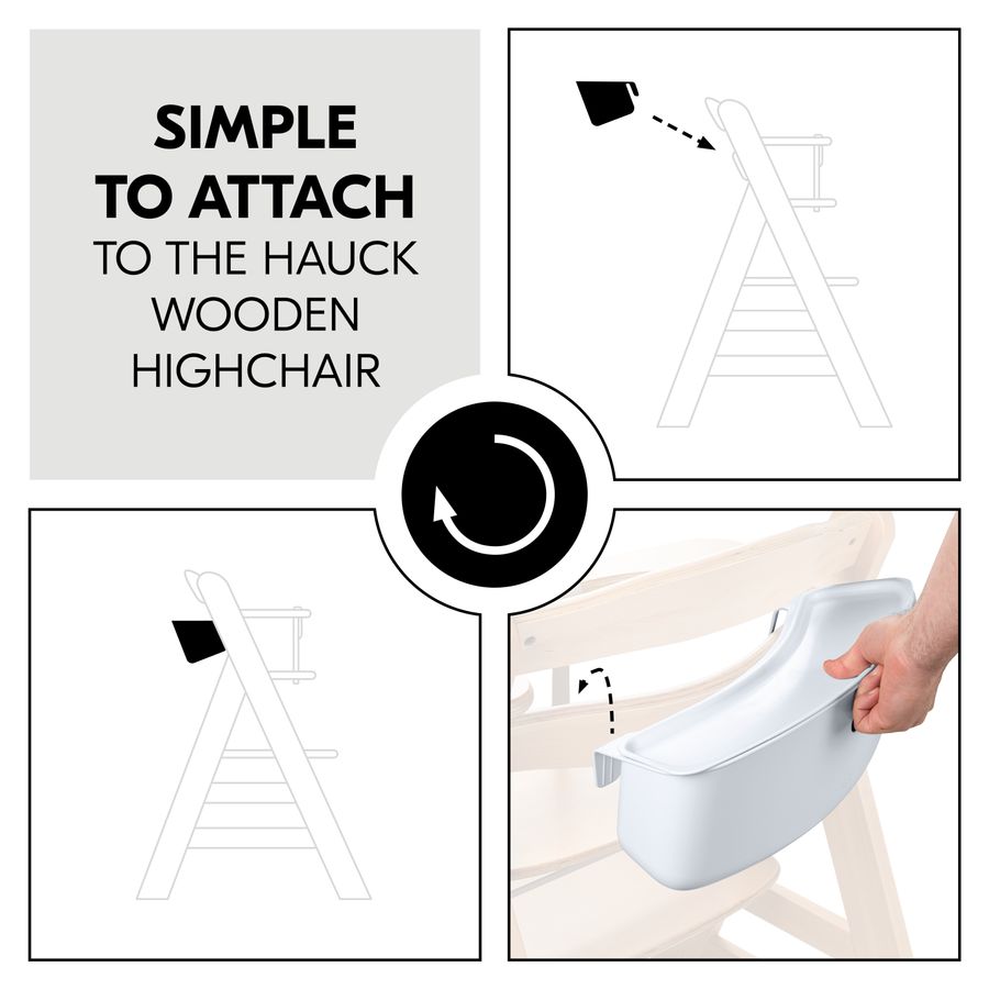 Easy to attach to hauck wooden highchairs