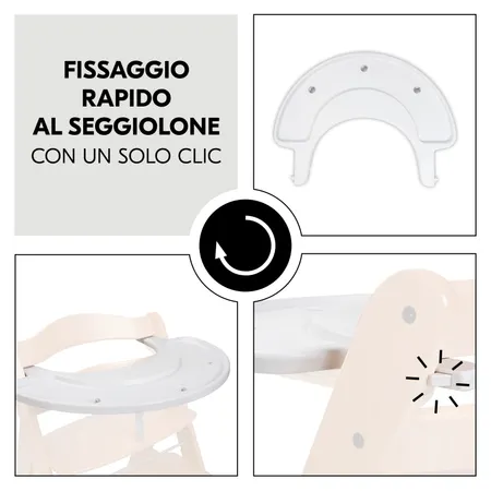 Fissaggio veloce al seggiolone con un clic