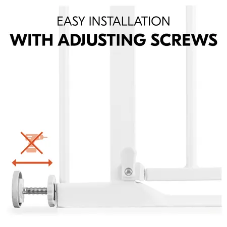 Pressure fit gate with adjusting screws