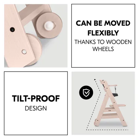 Stable construction with integrated wooden wheels