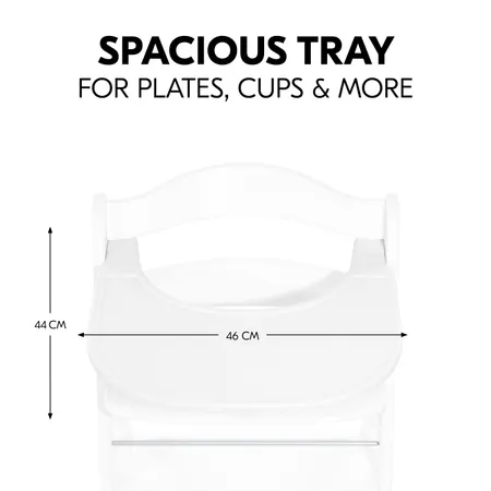 Spacious tray for your child to eat and play