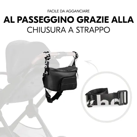 Facile e veloce da agganciare alla carrozzina