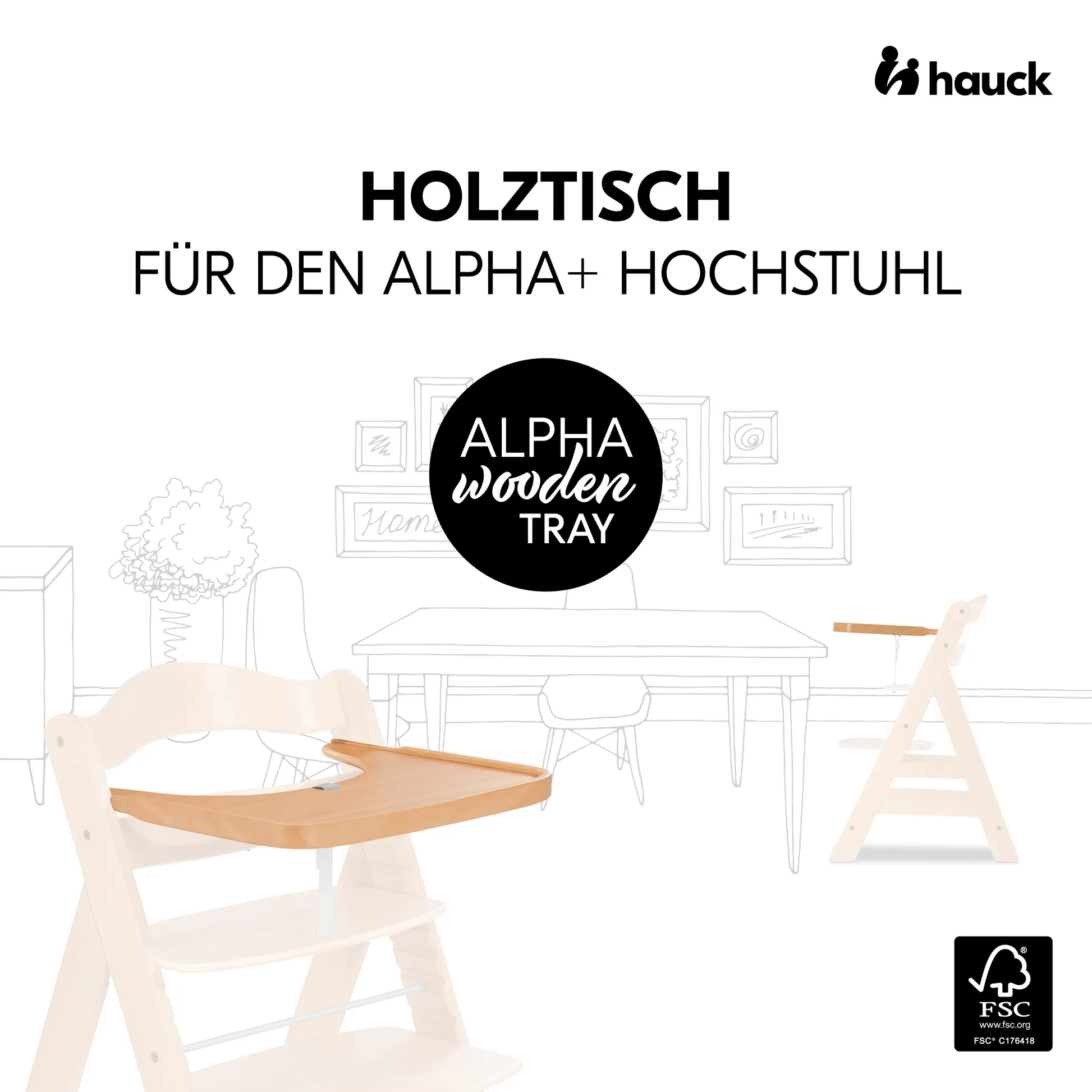 Alpha Wooden Tray
