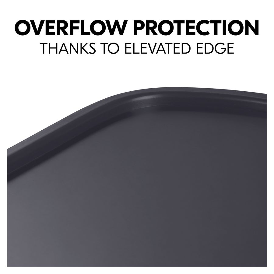 Raised edge acts as overflow protection