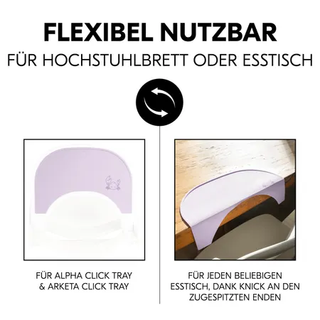 Flexibel nutzbar für Hochstuhlbrett oder Esstisch