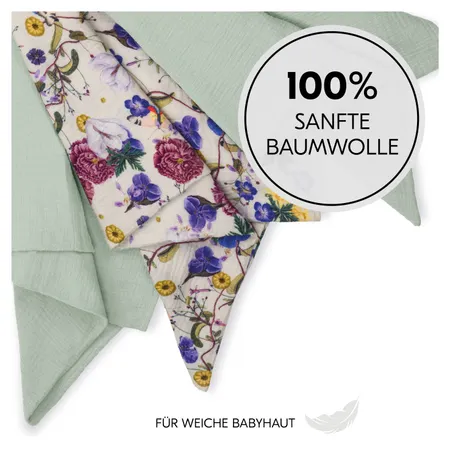 100% sanfte Baumwolle für weiche Babyhaut