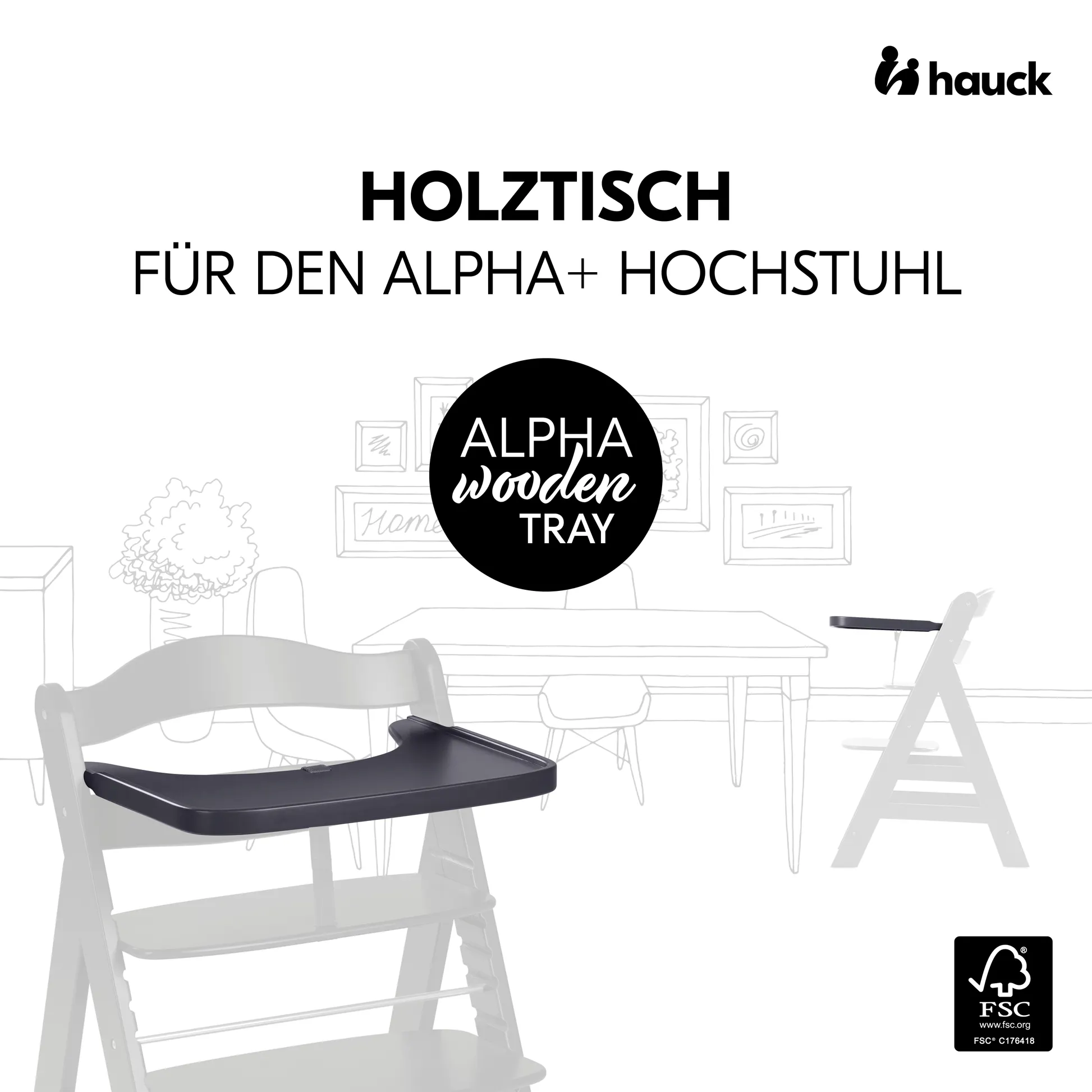 Alpha Wooden Tray