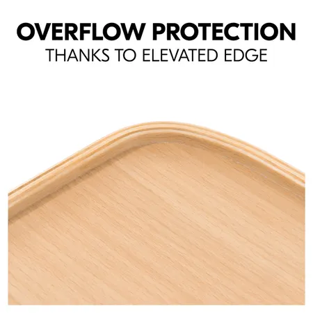 Raised edge acts as overflow protection 