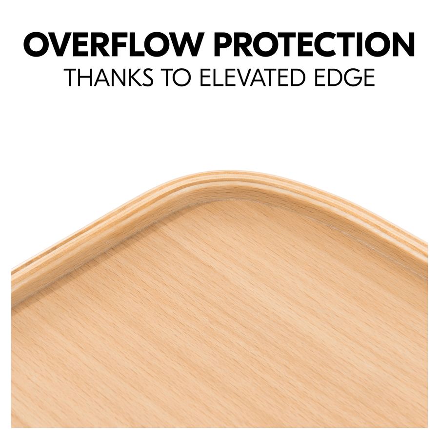 Raised edge acts as overflow protection