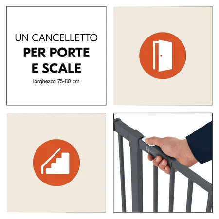 Cancelletto di bloccaggio per porte e scale standard