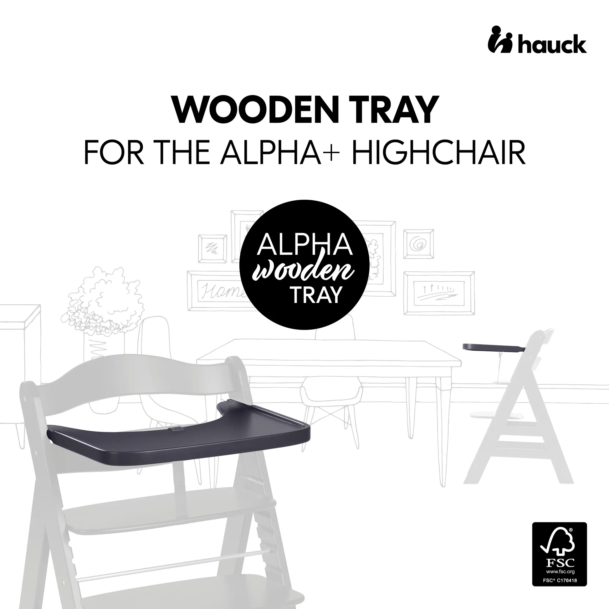 Alpha Wooden Tray