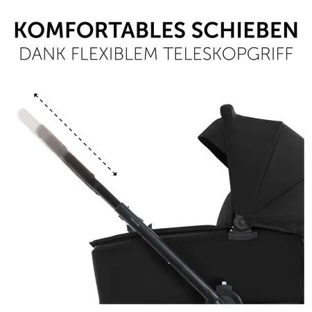 Komfortables Schieben dank flexiblem Teleskopgriff