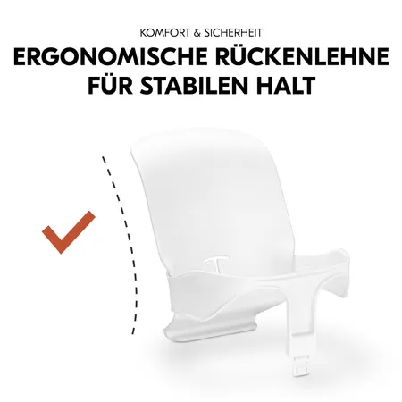 Ergonomisch geformte Lehne für stabilen Halt