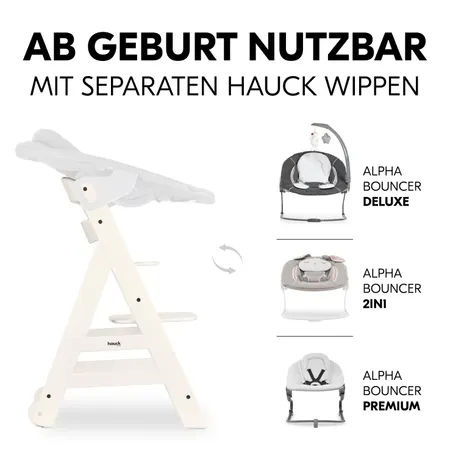 Ab Geburt nutzbar mit separaten hauck Wippen