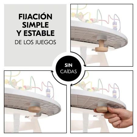Fijación sencilla y estable de elementos de juego