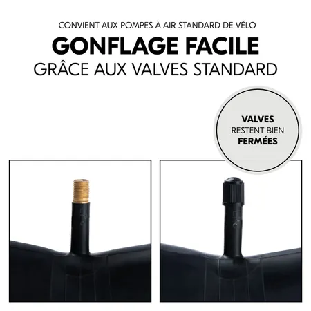 Gonflage facile grâce aux valves standard