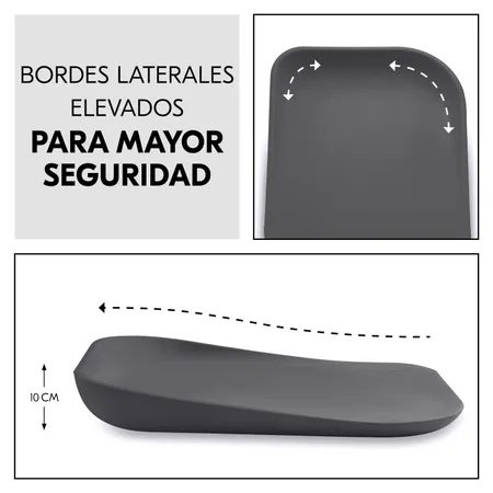 Borde lateral elevado para mayor seguridad