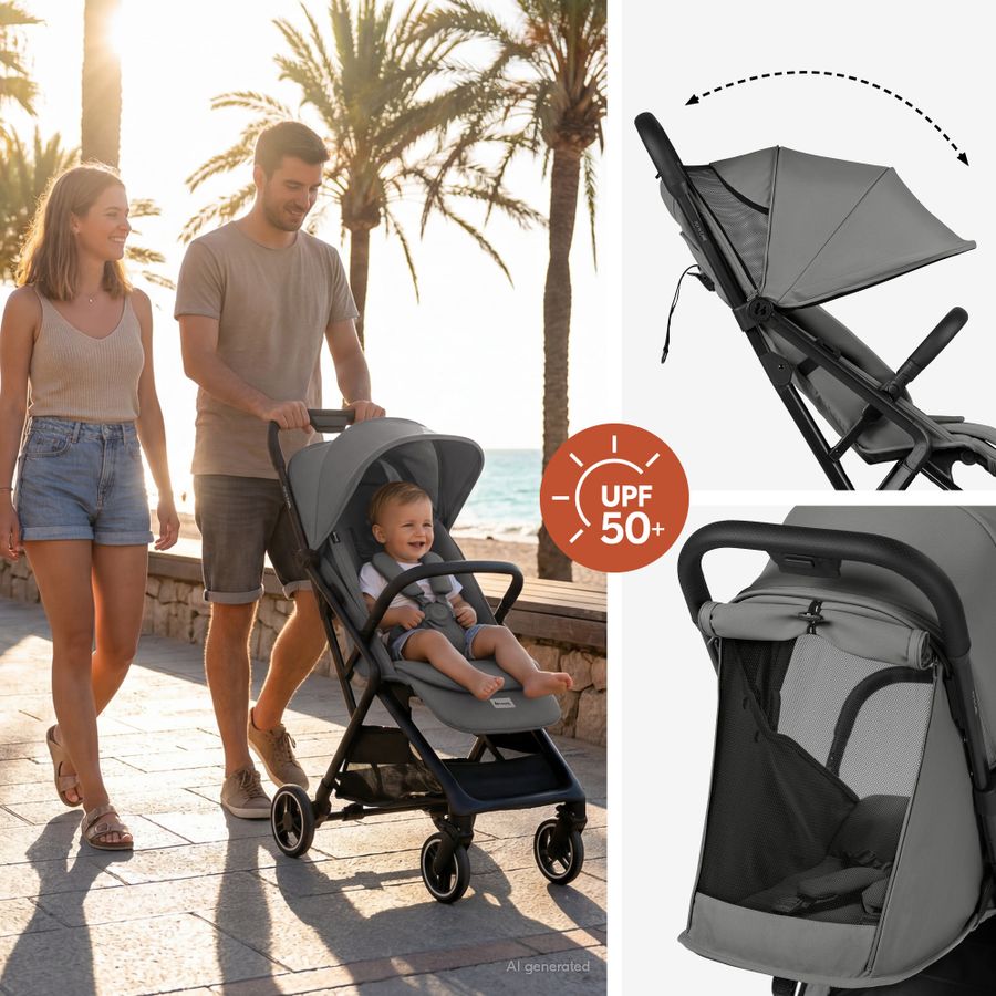 XL sun canopy and ventilation