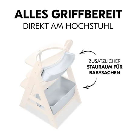 Alles griffbereit direkt am Hochstuhl