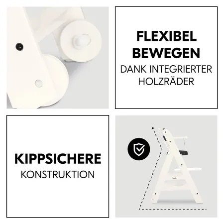 Stabile Konstruktion mit integrierten Holzrädern