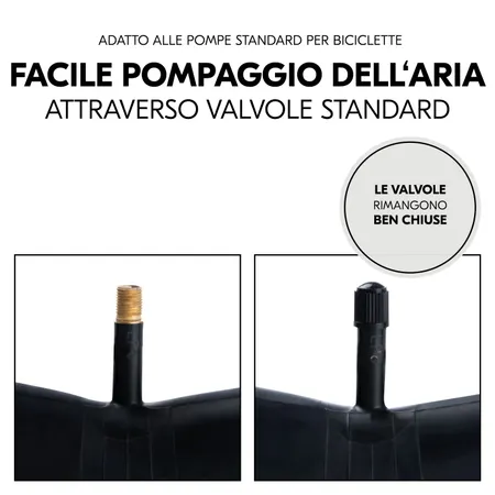 Facile gonfiaggio dell'aria con valvole standard