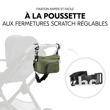 Fixation facile et rapide sur la poussette