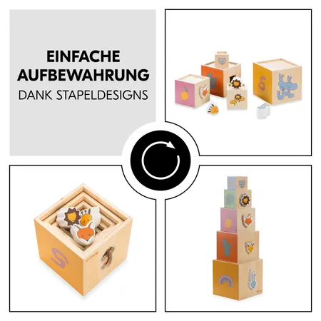 Einfach aufzubewahren dank Stapeldesign