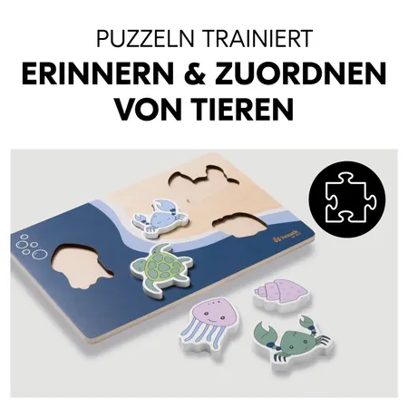Puzzeln trainiert Erinnern und Zuordnen von Tieren