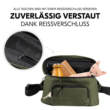 Zuverlässig verstaut dank Reißverschluss