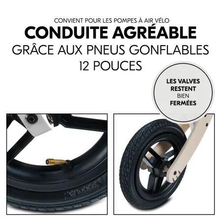 Utilisation agréable grâce aux pneus gonflables