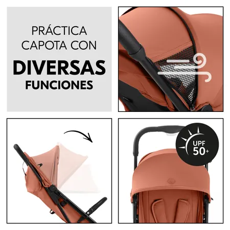 Capota con protección solar y ventanilla de malla