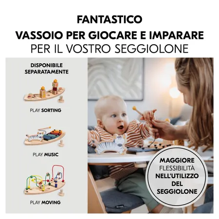 Vassoio di gioco e apprendimento per seggiolone