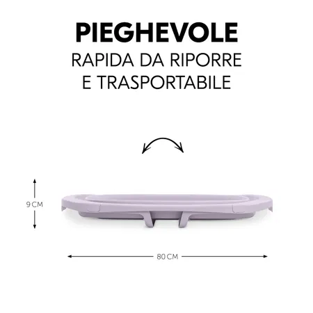 Pieghevole, rapida da riporre e trasportabile