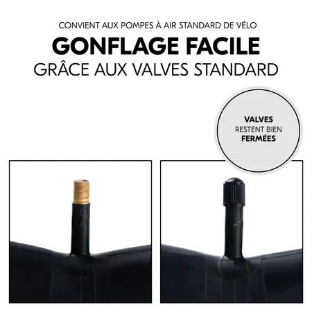 Gonflage facile grâce aux valves standard