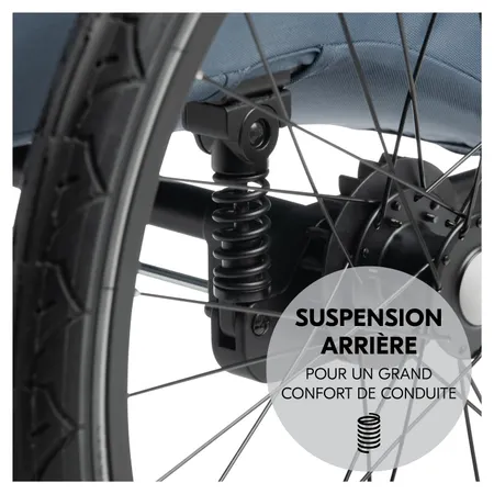 Avec suspension arrière pour plus de confort