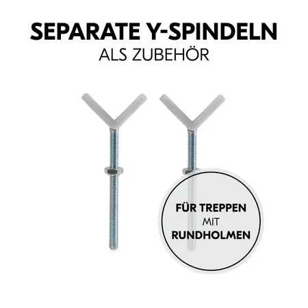 Separate Y-Spindeln für Treppen mit Rundholmen