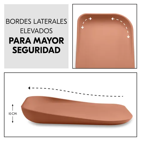 Borde lateral elevado para mayor seguridad