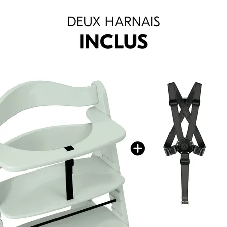 Sécurité accrue grâce aux harnais inclus